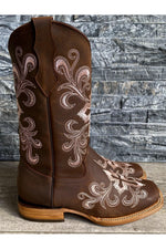 Load image into Gallery viewer, Cactus Country Women's Pink Cross Inlay Boots