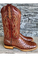 Load image into Gallery viewer, Cactus Exotic Men’s Red Ostrich Boots Square Toe