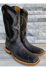 Load image into Gallery viewer, Cactus Exotic Men's Black Python Boots