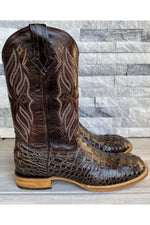 Load image into Gallery viewer, Cactus Exotic Men's Chocolate Dark Brown Caiman Belly Boots