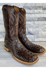 Load image into Gallery viewer, Cactus Exotic Men's Chocolate Dark Brown Caiman Belly Boots