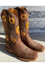 Load image into Gallery viewer, Cactus Country Women's Sunflowers Chocolate Brown