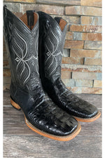 Load image into Gallery viewer, Cactus Exotic Men's Black Caiman Belly Boots
