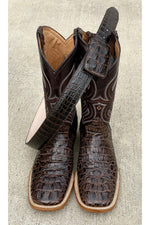 Load image into Gallery viewer, Cactus Exotic Chocolate Brown Caiman Belly Belt