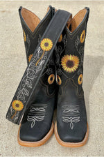Load image into Gallery viewer, Cactus Country Black Sunflower Belt