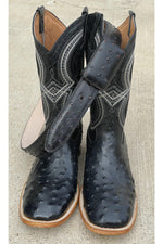 Load image into Gallery viewer, Cactus Exotic Black Ostrich Belt