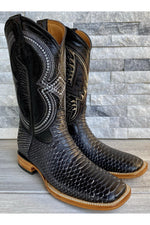 Load image into Gallery viewer, Cactus Exotic Men&#39;s Black Python Boots
