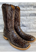Load image into Gallery viewer, Cactus Exotic Men&#39;s Chocolate Dark Brown Caiman Belly Boots
