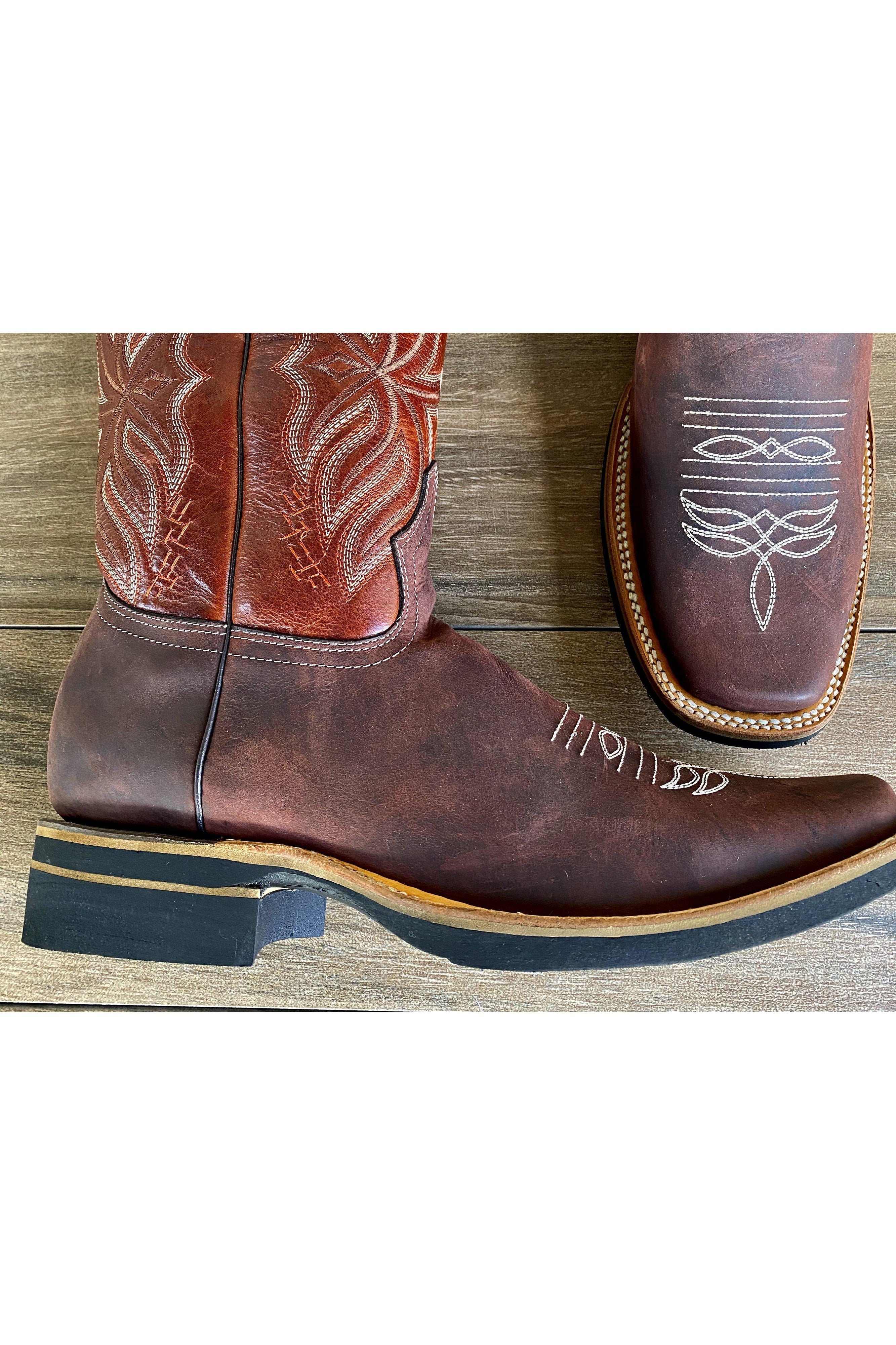 Cactus Country Men’s Dark Wine Square Toe