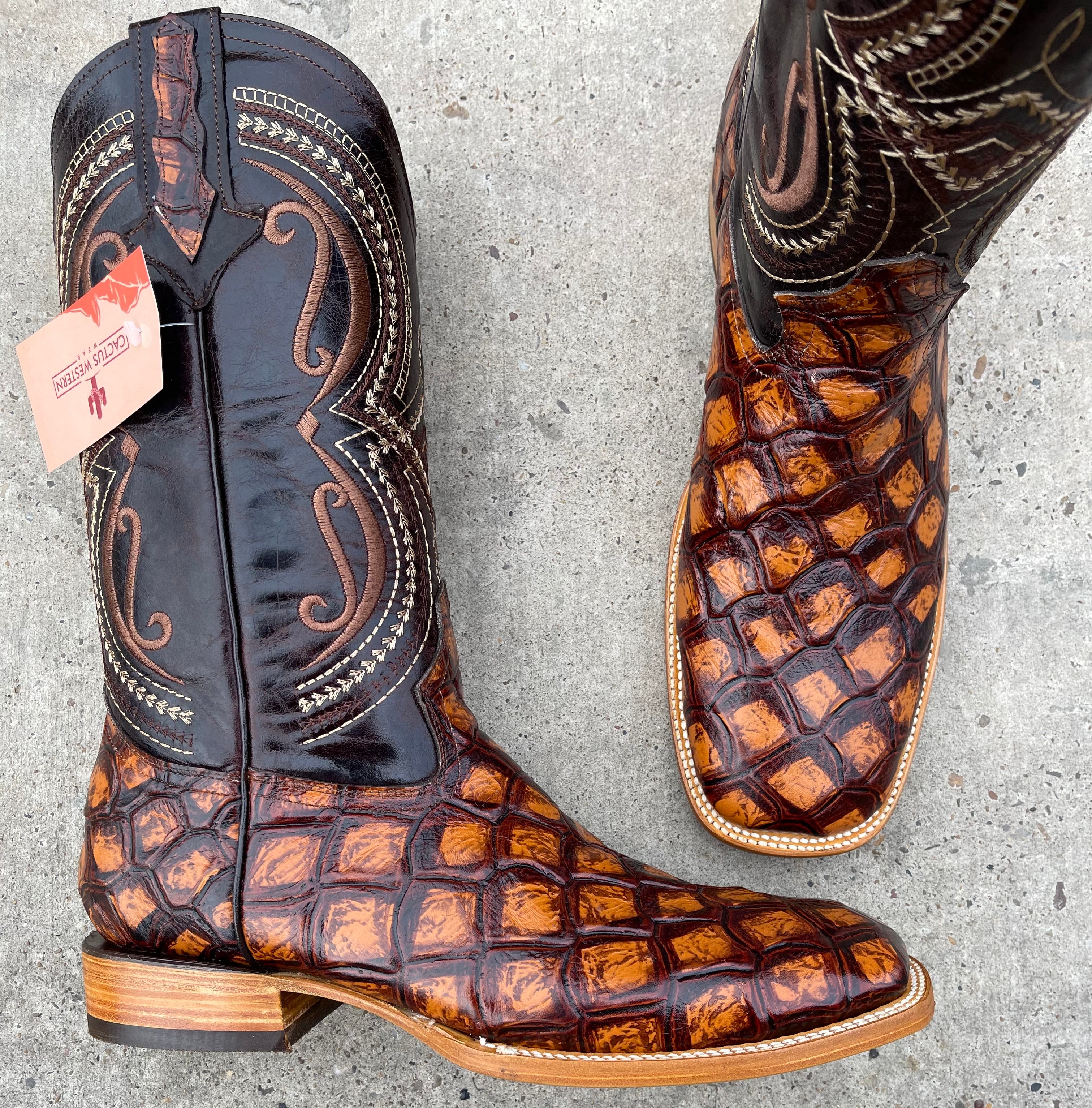 Cactus Exotic Men's Red Fish Scale Boots