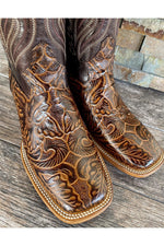 Load image into Gallery viewer, Cactus Men’s Brown Hand Tool Flor Boots
