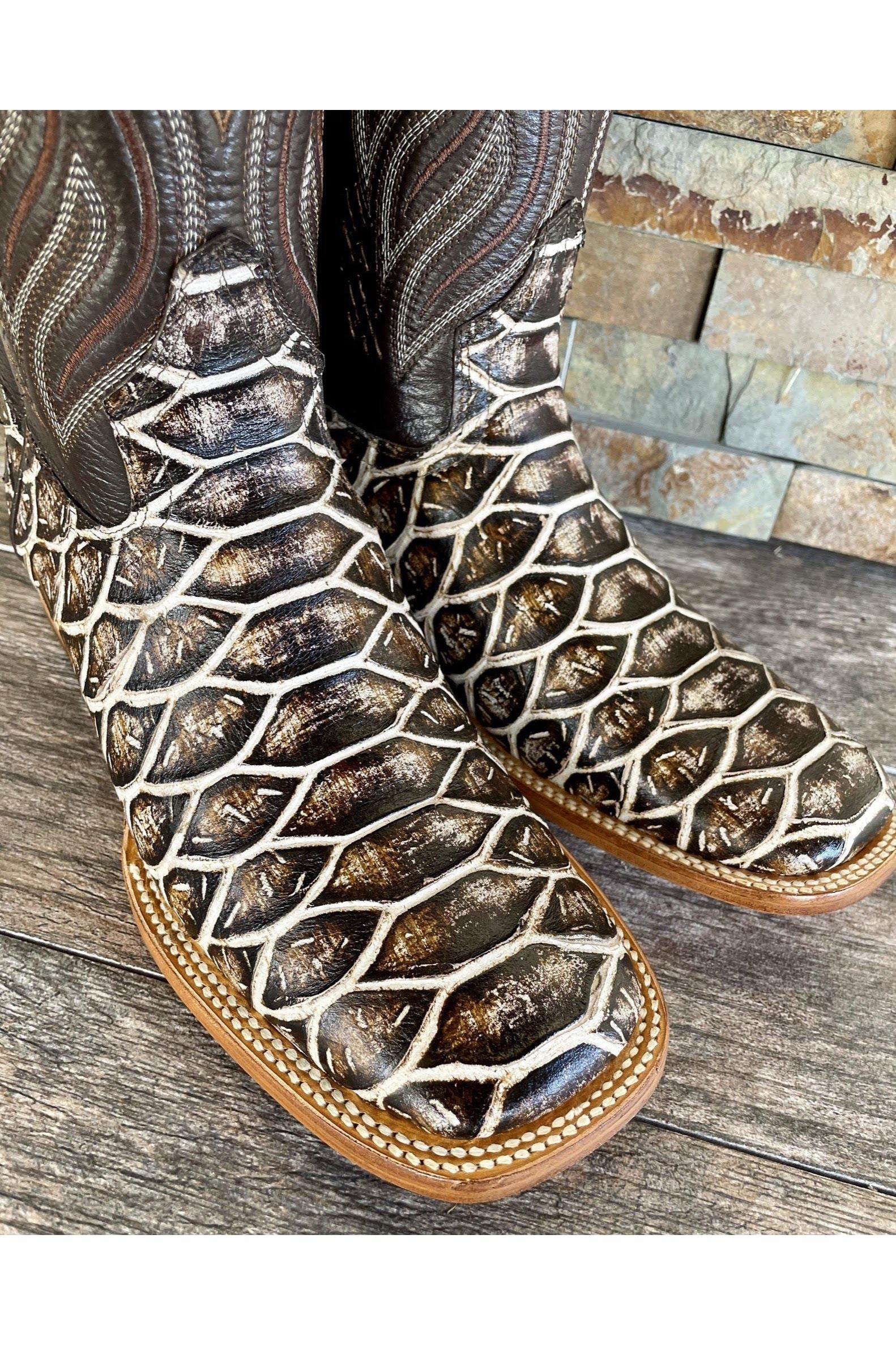Cactus Exotic Men's Rustic Fish Boots