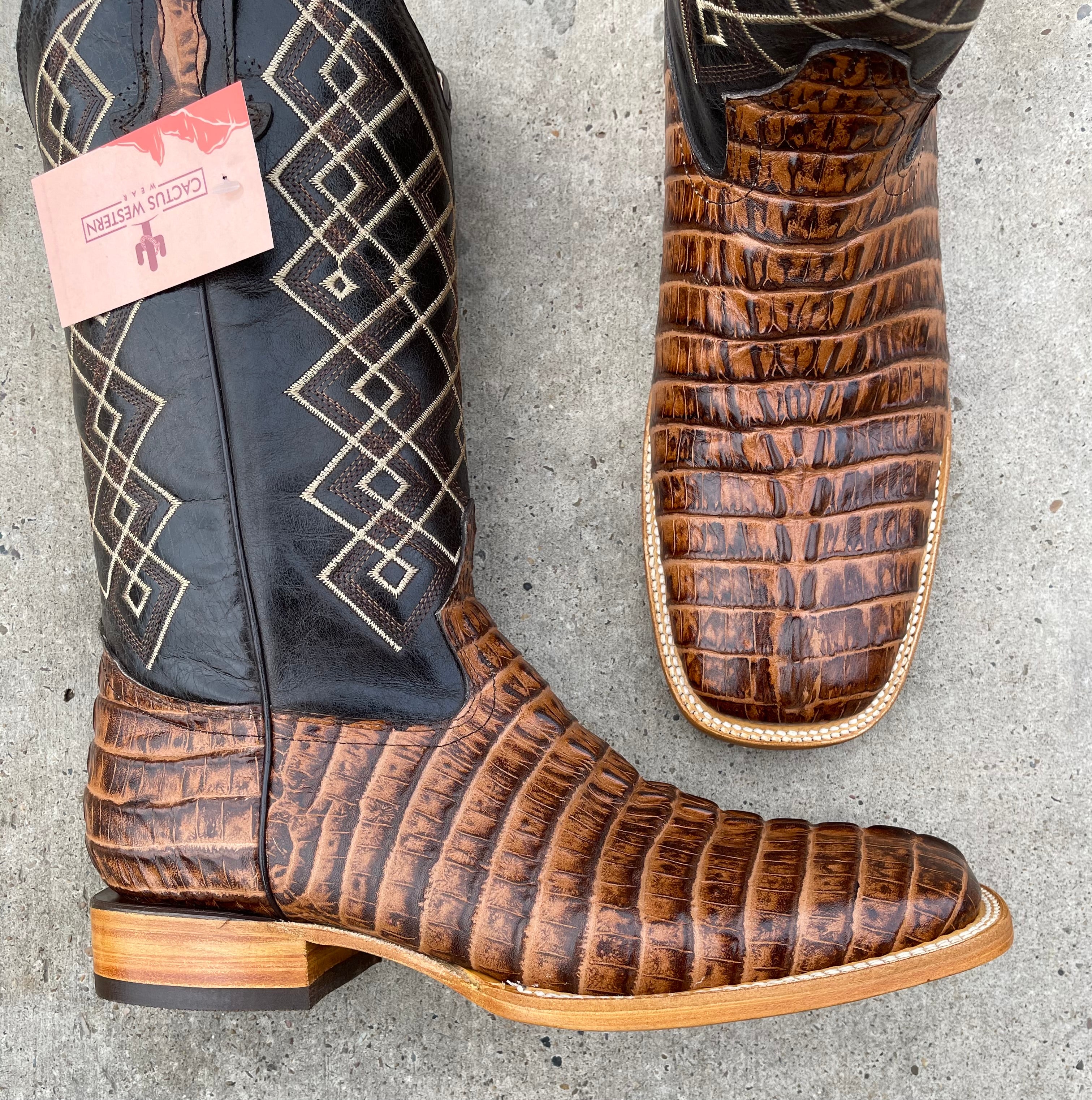 Cactus Exotic Men's Caramel Caiman Tail