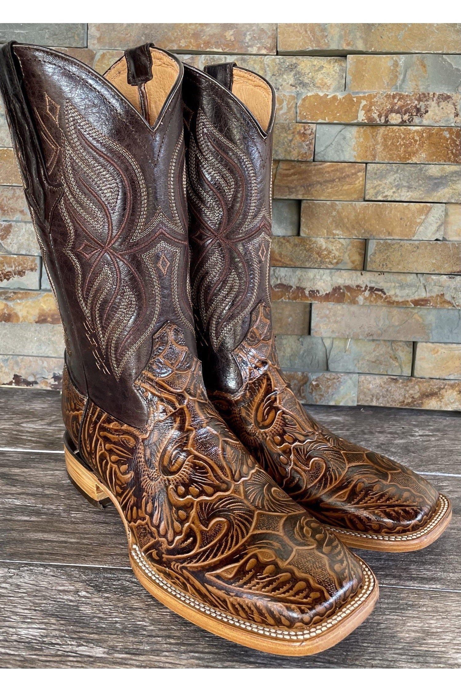 Hand deals tooled boots