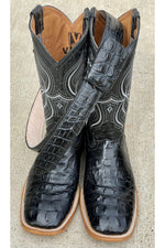 Load image into Gallery viewer, Cactus Exotic Black Caiman Belly Belt
