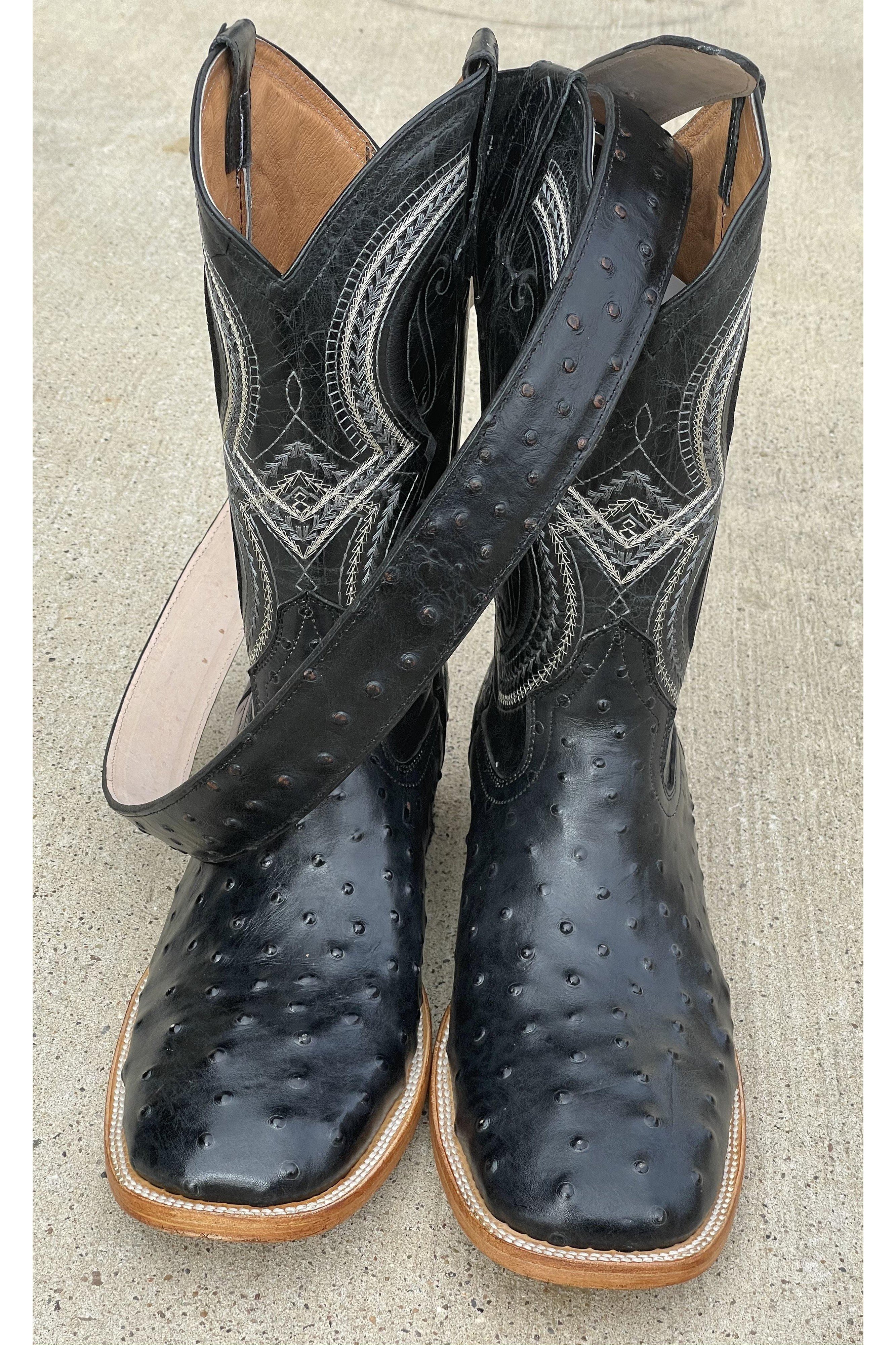 Cactus Exotic Black Ostrich Belt