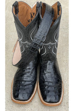 Load image into Gallery viewer, Cactus Exotic Black Caiman Belly Belt
