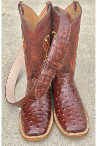 Cactus Exotic Red Ostrich Belt