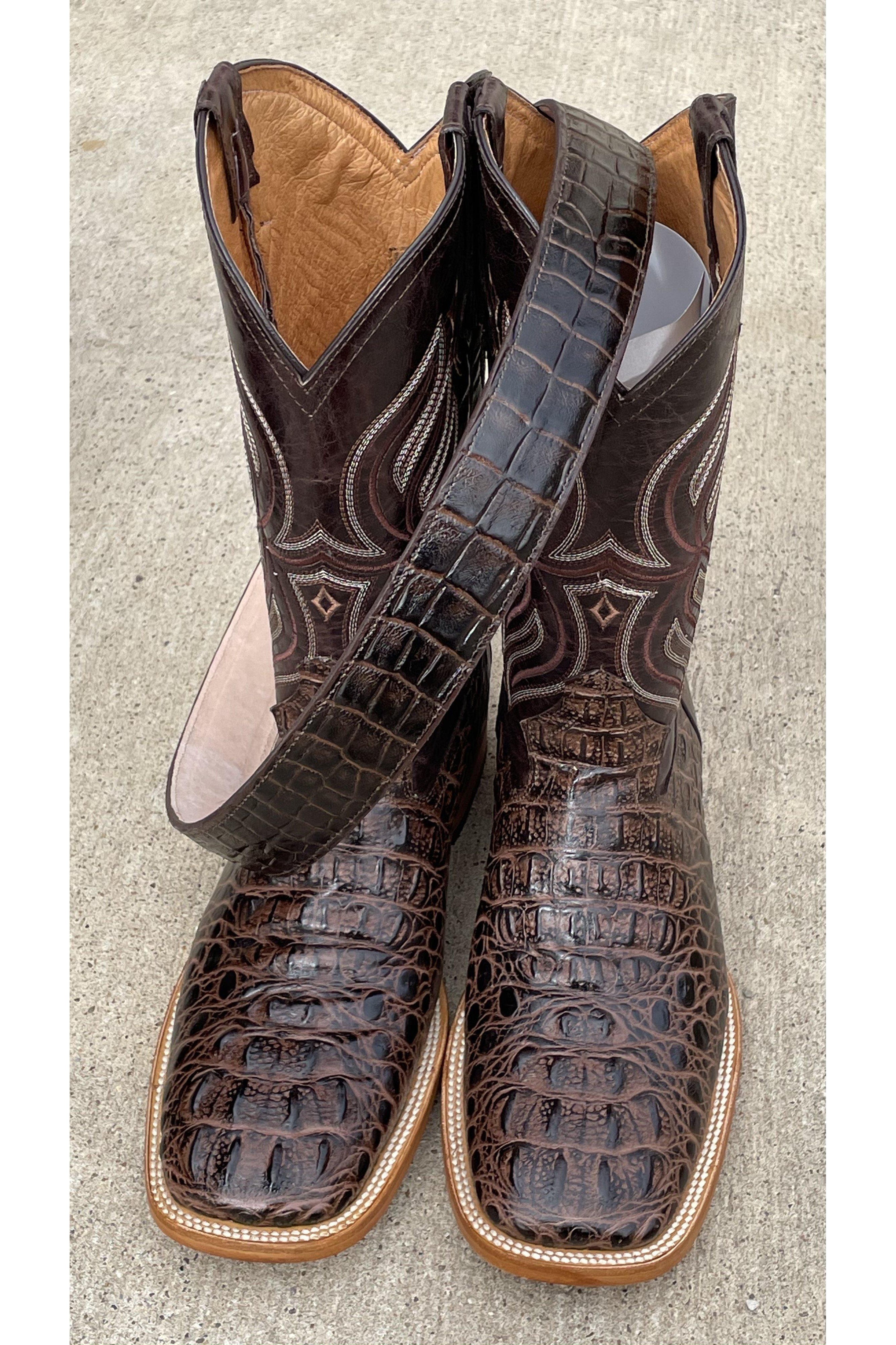 Cactus Exotic Chocolate Brown Caiman Belly Belt